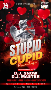 Black Valentine's Day Party Instagram Reel Video template