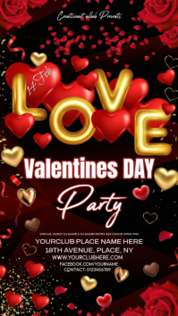 Black Valentine's Day Party Instagram Story template