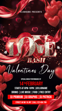 Black Valentine's Day Party Instagram Story template
