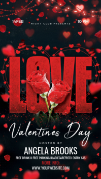 Black Valentine's Day Party Instagram Story template