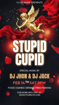 Black Valentine's Day Party Instagram Story Video template