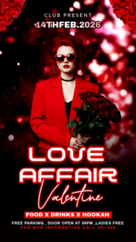 Black Valentine's Day Party Instagram Story Video template