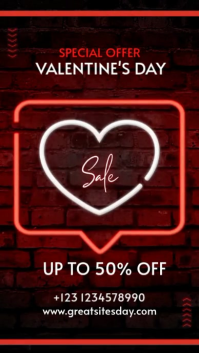 Black Valentine's Day Sale Instagram Reel Video template