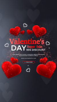 Black Valentine's Day Sale Instagram Story Instagram-Story template