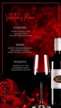 Black Valentine's Day Special Menu Template Instagram Reel