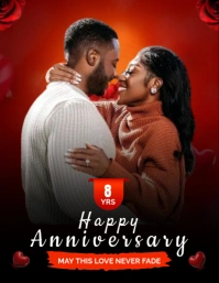 Black Valentine’s Anniversary Celebration Flyer Template Flyer (us Letter)