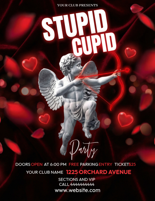 Plantilla de Black Valentine's Day Party Flyer | PosterMyWall