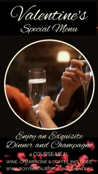 Black Valentine's Special Menu Restaurant Instagram Reel template