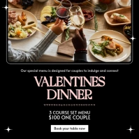 Black Valentines day dinner post Instagram-Beitrag template