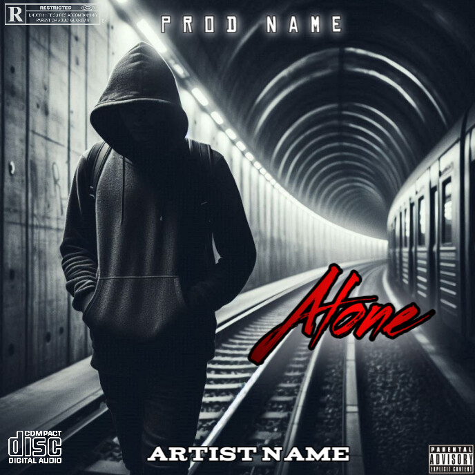 Copy of Black Vintage Alone Man Mixtape Cover Album Cover | PosterMyWall