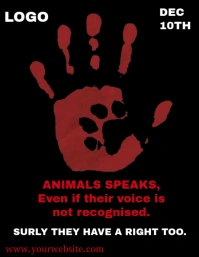 Black Vintage Animal Rights Day  Flyer (us Letter) template