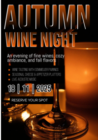 Black Vintage Autumn Wine Night  A3 template