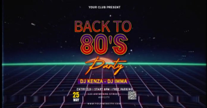 Black Vintage Back To 80's Gambar Bersama Facebook template