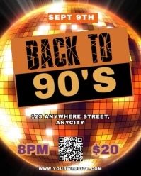 Black Vintage Back To 90's Instagram Portrait template