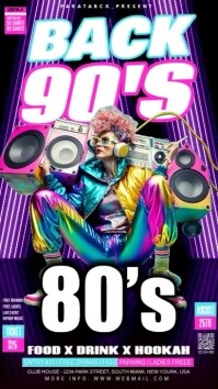 Black Vintage Back To 90's Party Instagram Story Instagram-Story template