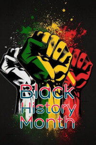 Black Vintage Black History Month Pinterest Graphic template