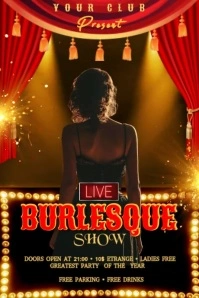Black Vintage Burlesque Show Poster template