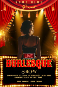 Black Vintage Burlesque Show Poster Плакат template