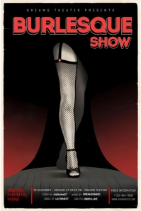 Black Vintage Burlesque Show Poster Плакат template