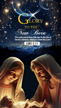Black Vintage Christmas story, Birth of Jesus Christ, A king is born, nativity scene Instagram story template