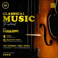 Black Vintage Classical Music Festival Square (1:1) template