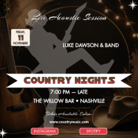 Black Vintage Country Music Event Instagram Post Instagram-opslag template