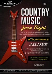 Black Vintage Country Music Jazz Night Template A1