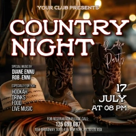 Black Vintage Country Square (1:1) template