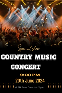 Black Vintage County Music  Tumblr Graphic template