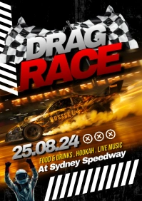 Black Vintage Drag Race A5 template