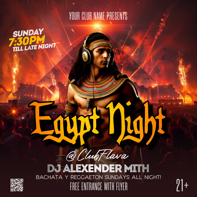 Black Vintage Egypt Night Instagram Post template