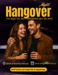 Black Vintage Elegant Nightlife Flyer Invitation  Flyer (us Letter) Pamflet (Letter AS) template