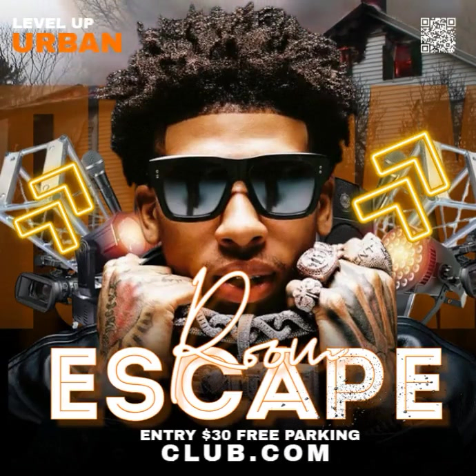 Black Vintage Escape Room Instagram Post Template | PosterMyWall