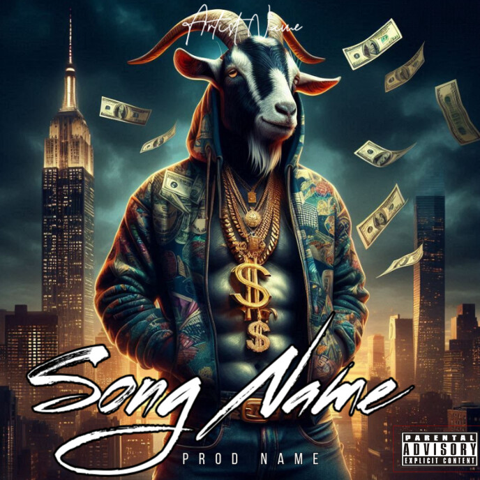 Black Vintage Gold Professional Goat Mixtape Cover  Album Cover ปกอัลบั้ม template