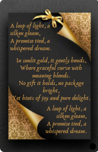 Black Vintage Golden Bow Poetry Elegant Gift Card Template Tabloid Tabloide