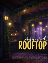 Sort Haunted Rooftop Event Flyer Template