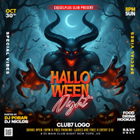 Hitam Halloween Party Wpis na Instagrama Template