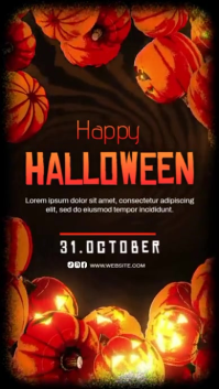 Black Vintage Halloween Scary Party Flyer Template Instagram Reel