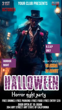 Black Vintage Halloween Video Party Flyer  Tiktok Video template