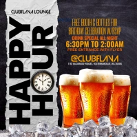 Black Vintage Happy Hour Instagram Post template