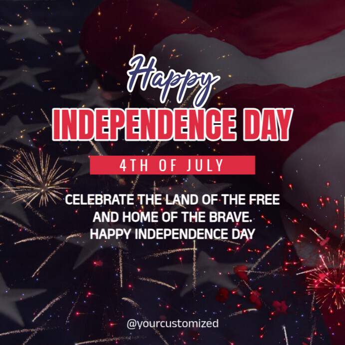 Black Vintage Happy Independence Fay Instagram Post template