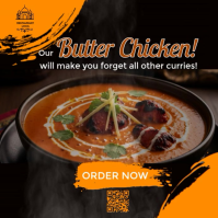 สีดำ Butter Chicken Promotion Wpis na Instagrama Template