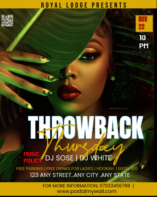 Black Vintage  Instagram Portrait Throwback Thursday flyer template