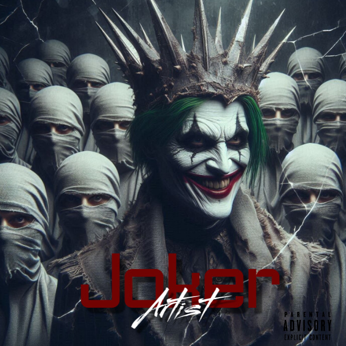 Black Vintage Joker Mafia Mixtape  Album Cover template