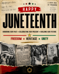 Black Vintage Juneteenth Celebration Instagram Portrait template