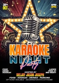 Black Vintage Karaoke Night Party Video Template A6