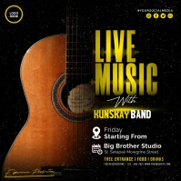 Black Vintage Live Band Event Square (1:1) template