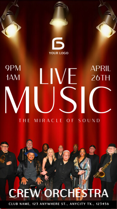 Black Vintage Live Music Theater Event Instagram Story template