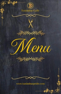 Black Vintage Menu Cover Book  Tabloid Tabloide template