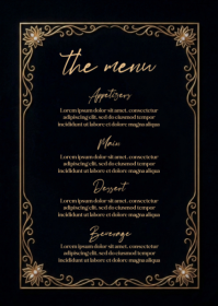Hitam Menu Design A6 Template
